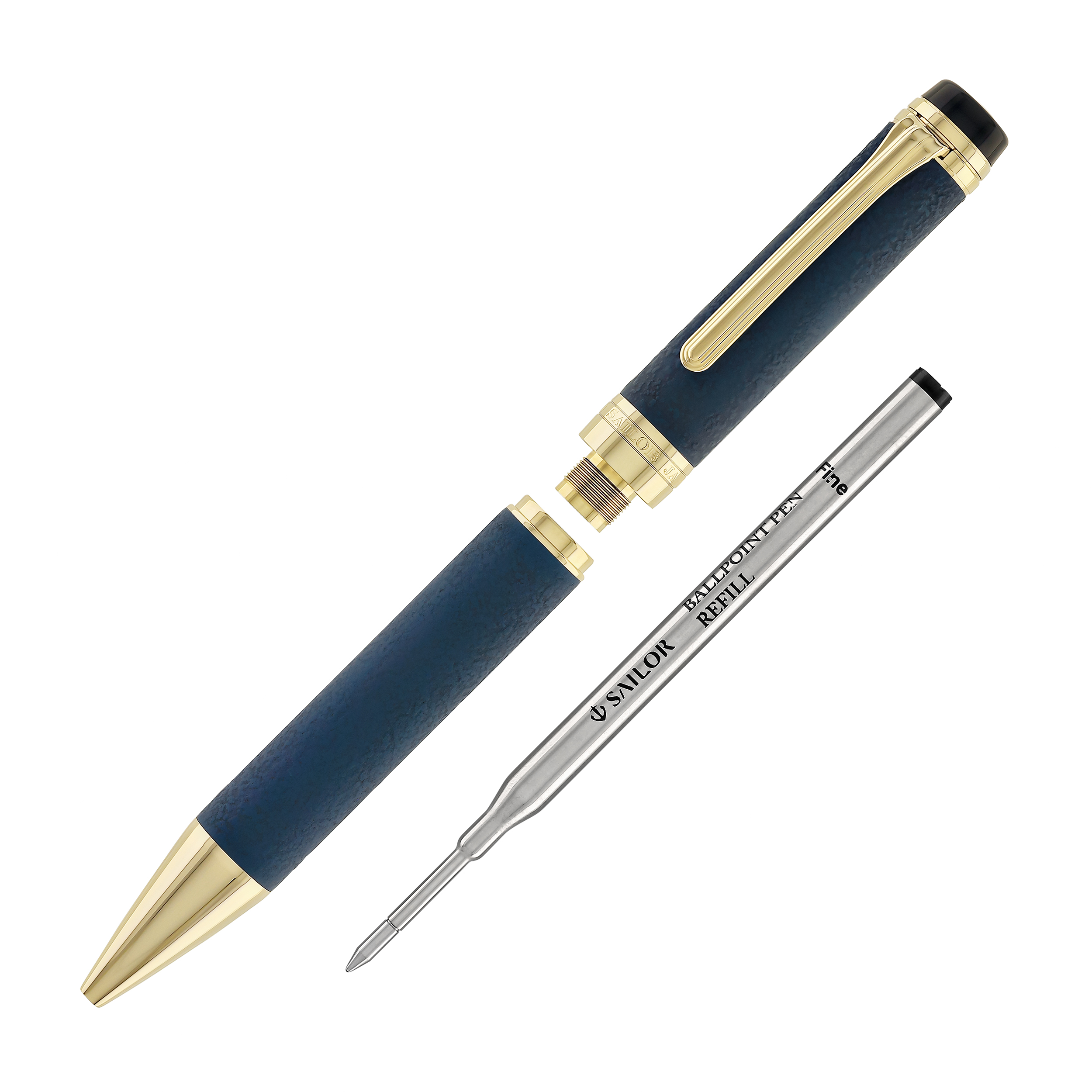 Sailor Cylint Niigata Shikki Ballpoint Pen in Ruri (Lapis Lazuli Blue) w GT