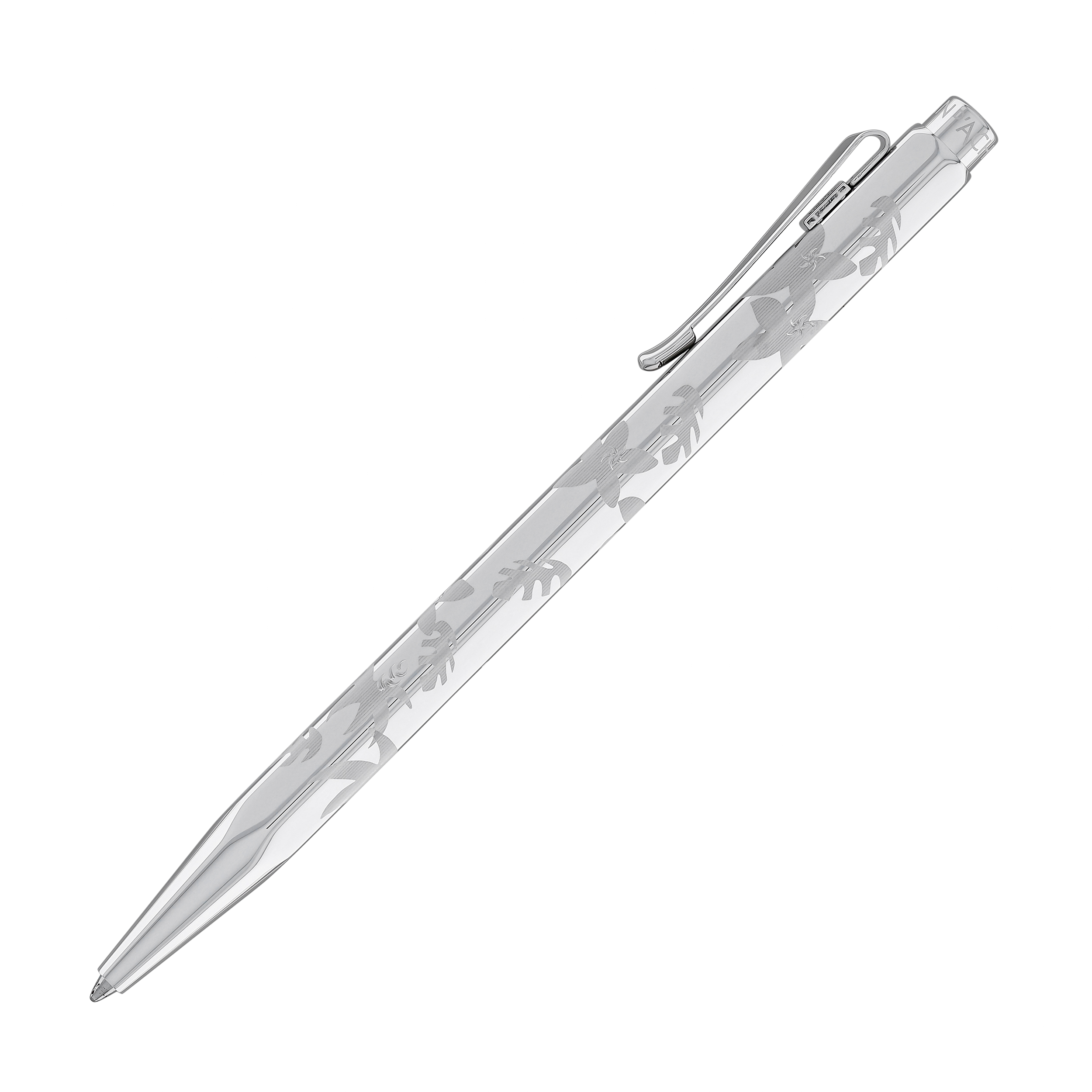 Caran D'ache - Ecridor Ballpoint Pen - Palladium Flowers - New in